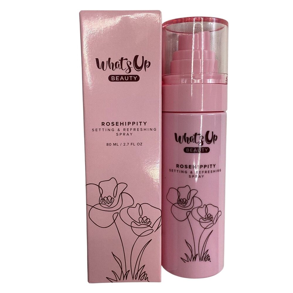 Whats Up Beauty Rosehippity Setting & Refreshing Spray 80ml 2.7oz Vegan Pink Box